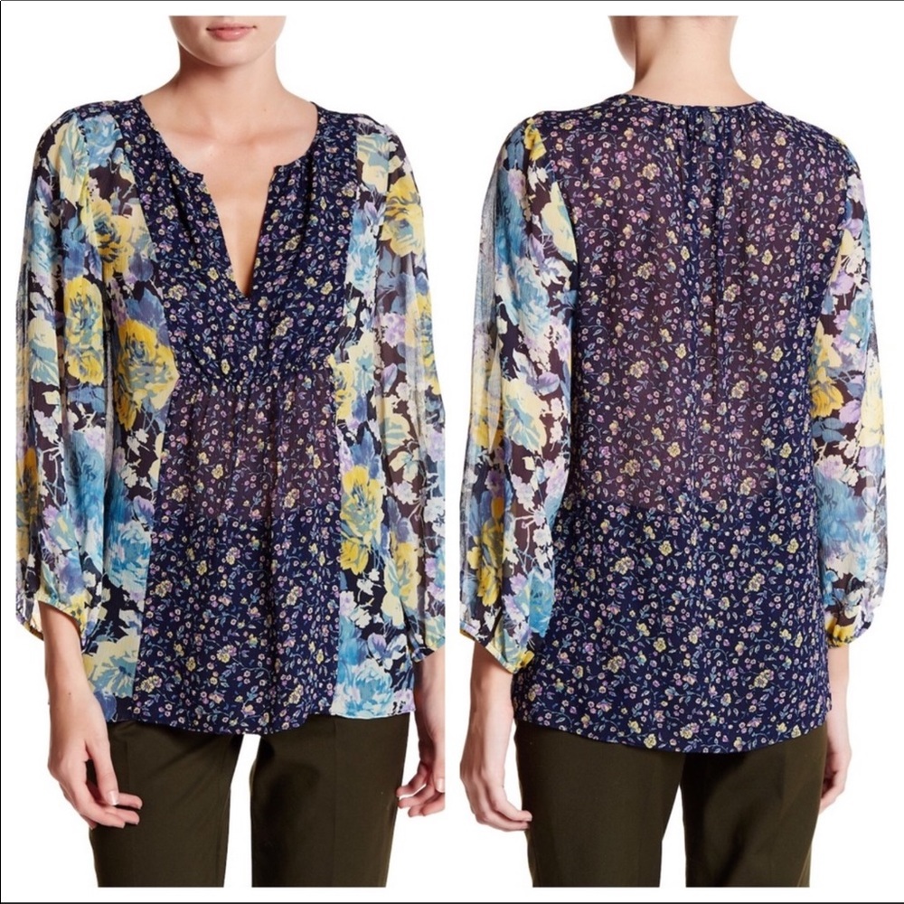 Joie Thistle Floral Sheer Silk Top - Picture 10 of 10